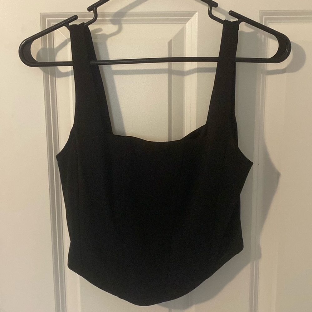 cropped top with straps corset style top size medium